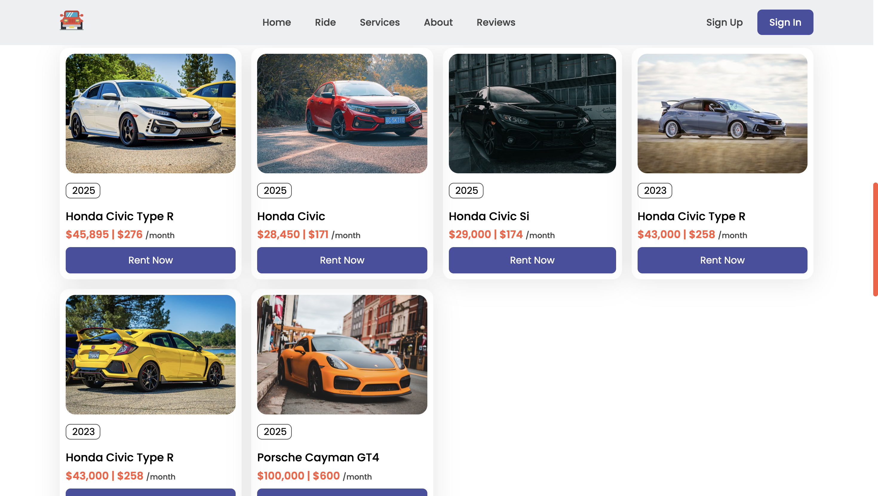 Page location voiture